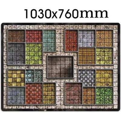 Aangepaste Grote Speelmat Heroquest 815X650Mm Met Gestikte Randen (Grote Muispad met Vergrendelde Randen) Natuurrubber Bordspel Pad