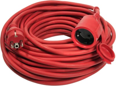 Rubberen Verlengkabel - Stroomkabel Buiten - Buiten Gebruiken - Spatwaterdicht IP44 - 5 Meter - Rood