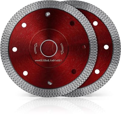 Diamantzaagschijven 125 mm voor Beton, Glas, Porselein, Hard Keramiek, Tegels en Marmer - Set van 2 Stuks voor Professioneel Droog en Nat Snijden