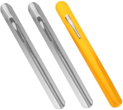 Kruimelveger Metalen Set - Broodkruimelreiniger Tafelreiniger - Snel Tafels Schoonmaken - Met Zakclip - 15 cm - Diverse Kleuren