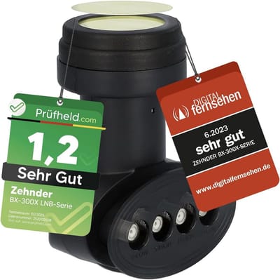 Hoogwaardige Quattro LNB voor Satellietontvangst met UV Bescherming en Weerkap - 4K Ultra HD - Voor Multischakelaars