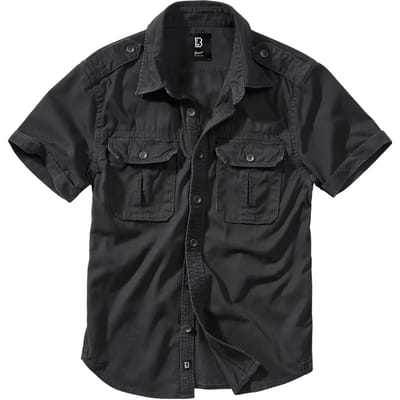 Brandit Shirt met korte mouwen - Vintage Short Sleeve - L tot 5XL - voor Mannen - zwart