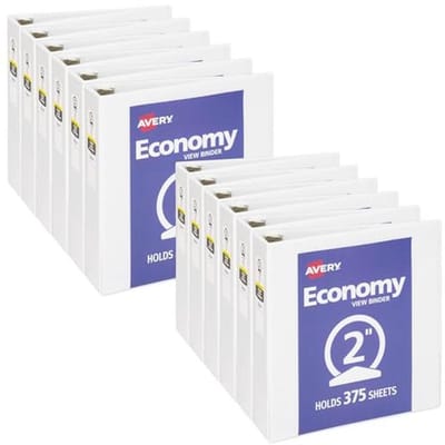 Rondringband 5 cm met 12 Witte Folders - Ideaal voor Archiveren en Presentaties