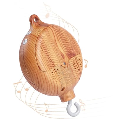 Crrynuo - Baby Muziek Mobiel - Muziekbox - Houtenachtig Babybed Muziek Mobiel - 1 Stuk - Voor Babybed En Speelpen - Houtenachtige Stijl