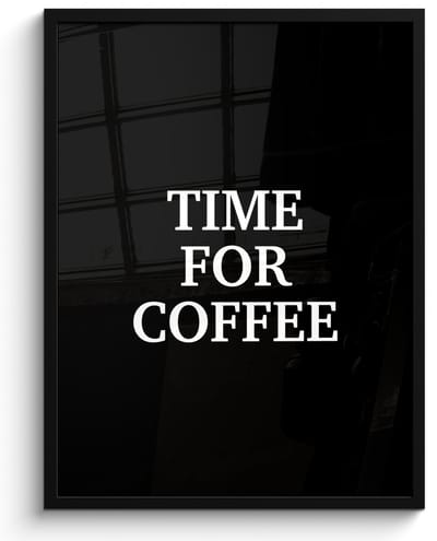 Fotolijst inclusief poster - Posterlijst 50x70 cm - Posters - Quotes - Letters - Koffie - Zwart - Foto in lijst - Keuken decoratie muur - Wanddecoratie accessoires - Muurdecoratie - Schilderijen