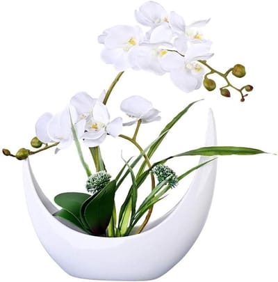 Kunstbloemen met vaas - Nep zijden boeket - Woondecoratie - Levensechte uitstraling - Niet gespecificeerd - Meerdere kleuren