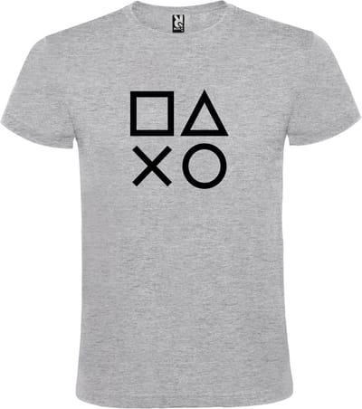 Grijs T-shirt ‘PlayStation Buttons’ Zwart Maat M