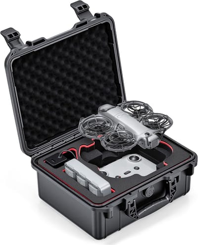 SnelShoppen - Waterdichte Hardcase Koffer voor Drone Accessoires - Op maat voor Neo 2 Fly More Combo - Robuuste Bescherming - Ideaal voor Transport en