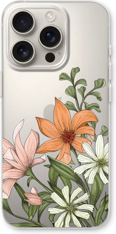Case Company® - Hoesje geschikt voor iPhone 16 Pro hoesje - Floral bouquet - Soft Cover Telefoonhoesje - Bescherming aan alle Kanten en Schermrand