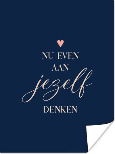Poster Get well soon - Quotes - Hartjes - Denken - 120x160 cm XXL