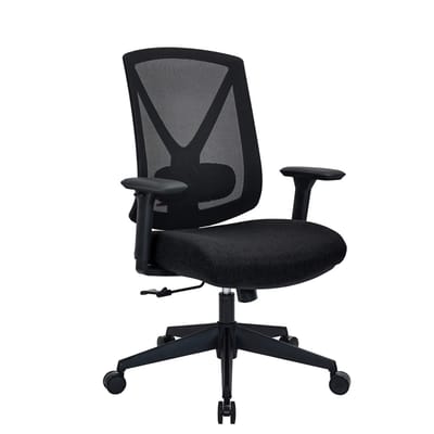 Bureaustoel / draaistoel Mirou met netrugleuning / stoffen zitting, zwart, hjh OFFICE