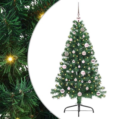 vidaXL - Kunststof - Voorverlichte - Kerstboom - met - 150 - LED - Groen - 150 - cm - PVC