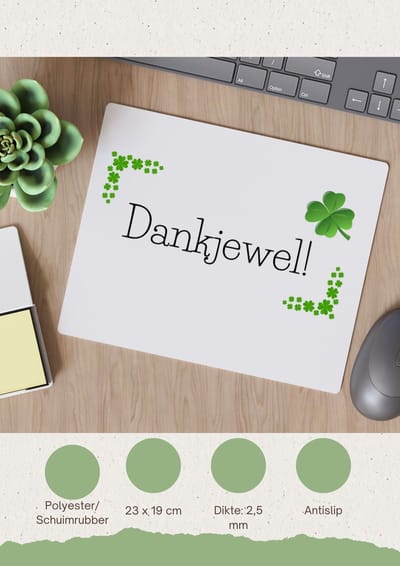 Akyol - collega cadeau - Muismat - Collega - collega met opdruk - collega kado - collega cadeau - collega afscheid - klavertje vier - verjaardag - liefste collega - leuk kado om te geven - 23 bij 19 cm