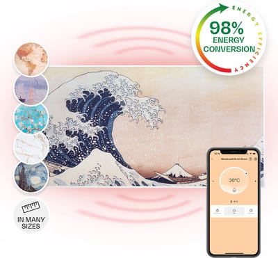 Klarstein infraroodverwarming met thermostaat, 700W elektrische verwarming, slimme infraroodverwarming voor wandmontage, IR met IoT/wifi-appbediening, platte radiator voor vochtige ruimtes, CO2-vrije wandverwarming