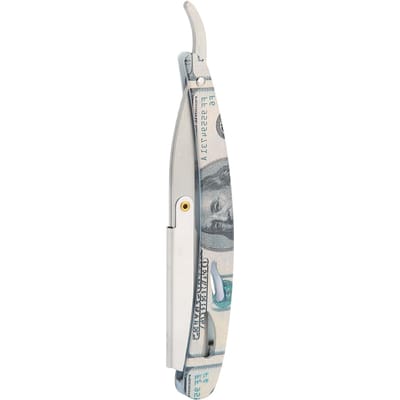 Porte-rasoir droit professionnel Acier inoxydable Rasoir manuel pliant pour hommes (Sans lame) white