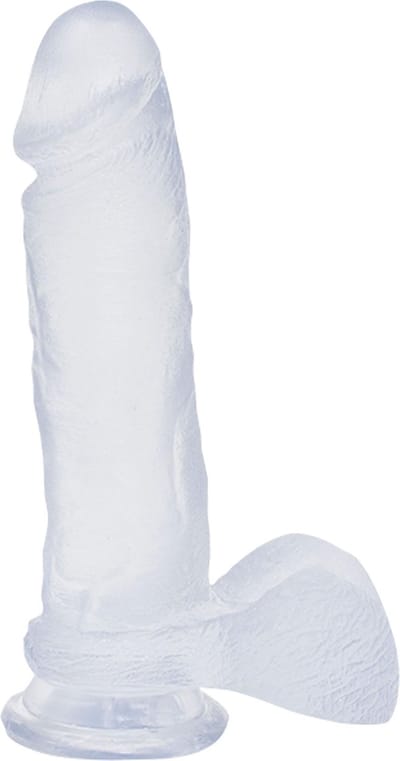 8 Inch Realistic Cock with Balls - Clear