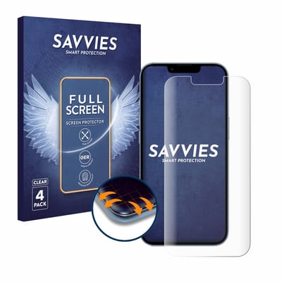 Savvies - Screenprotector voor Apple iPhone 13 Pro - Folie Beschermfolie transparant volledig dekking 4 Stuks