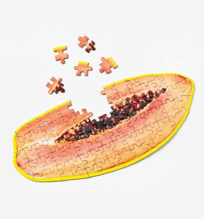 Kleine Mini Puzzel Papaya Kleurrijk Tijdelijke Editie