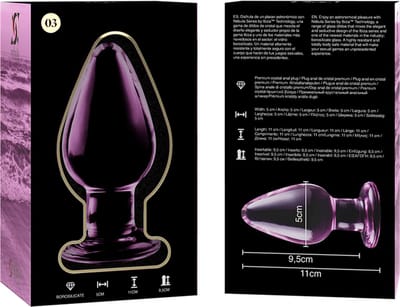 NEBULA SERIES BY IBIZA - MODEL 3 ANAL PLUG BOROSILICATE GLASS 11 X 5 CM PINK | BUTTPLUG | GLASS ANAL PLUG | BEST SEX TOY FOR MAN | BEST SEX TOY FOR WOMAN
