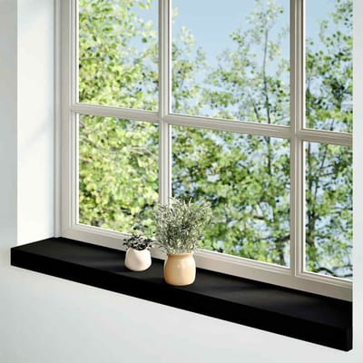vidaXL - Vensterbanken - 2 - st - 80x15x2 - cm - massief - eikenhout - bruin-zwart