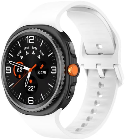 Siliconen bandje - geschikt voor Samsung Galaxy Watch 8 (40mm) / Galaxy Watch 8 (44mm) / Galaxy Watch 8 Classic - gespsluiting - wit