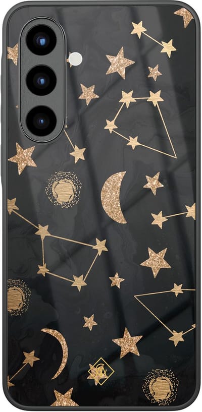 Casimoda® hoesje - Geschikt voor Samsung Galaxy A57 - Counting The Stars - Luxe Hard Case Zwart - Backcover telefoonhoesje - Zwart
