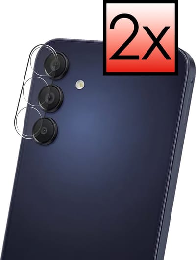Camera Lens Protector - 2 Stuks - Geschikt voor Samsung Galaxy A15 - Camera Screenprotector - Beschermglas - Gehard Glas - Tempered Glass - Screen Protector