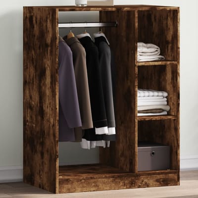 vidaXL - Kledingkast - 77x48x102 - cm - bewerkt - hout - gerookt - eikenkleurig