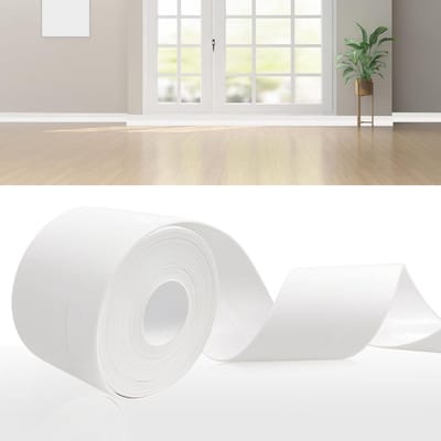Zelfklevende Plint - Flexibele Plintstrip - Afwerking van Voegen - Zelfklevend PVC Materiaal - 80 x 20 mm - Wit