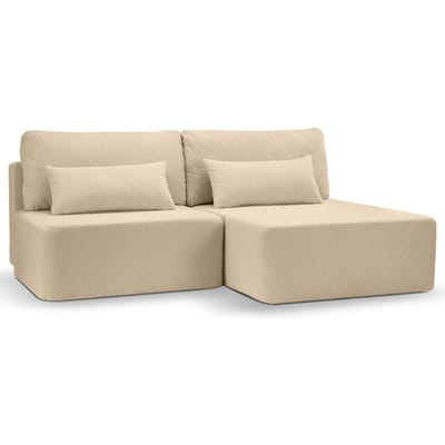 Amsterix hoekbank sofa bed rechts beige - Luxe 2-zits relaxbank - 158x213x95cm