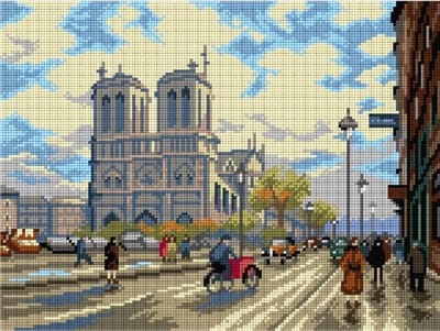 Voorbedrukt stramien om te borduren - ORCHIDEA - NOTRE DAME - 30 x 40 cm (ZONDER GARENS)