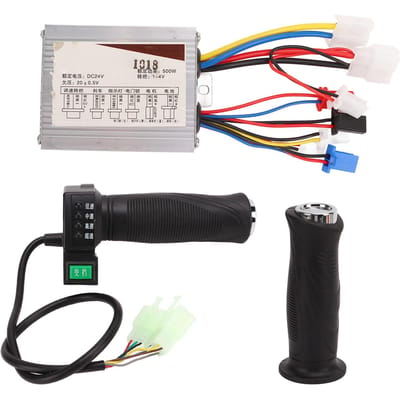 Ensemble Poignée d'Accélérateur de Contrôleur Brossé Bonne Dissipation Thermique 4 Vitesses 24V 500W Kit Contrôleur Moteur E Bike pour Électrique gray
