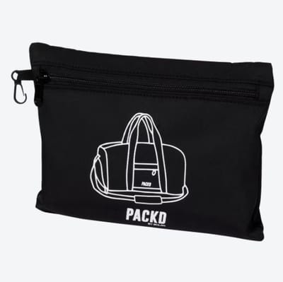 Travelbag PACKD - opvouwbare reistas – 55x33x19 cm – lichtgewicht weekendtas – handbagage tas – waterafstotend - ideaal voor handbagage - zwart