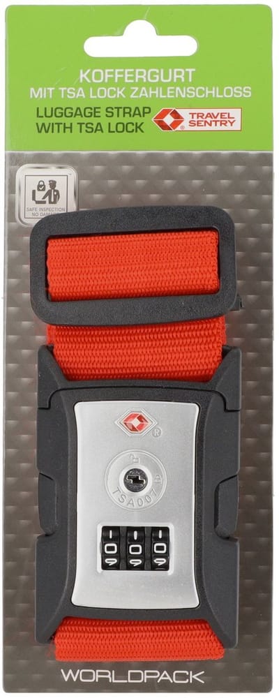 Worldpack Kofferriem Met TSA-slot Red