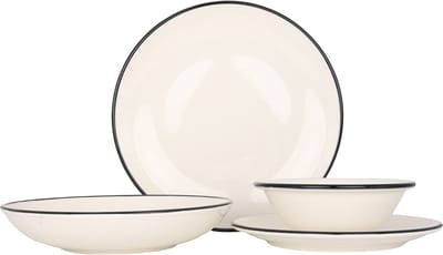 Bonna Serviesset (Medium) - Linea Black - 24 delig - 6 persoons - Porselein