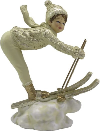 Clayre & Eef Beeld Kind 19 cm Beige Goudkleurig Kunststof