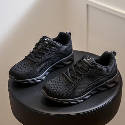 Zomer Dames Schoenen Outdoor Casual Sportschoenen Hol Ademend Comfortabel Hardlopen Mesh Schoenen Dames Sneaker Maat 35-41 35 black