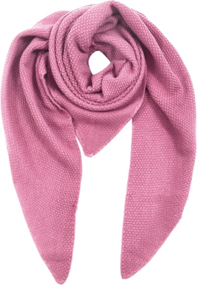 Gebreide Driehoekige Sjaal - Fuchsia / Roze - 270 x 85 cm (011717#)