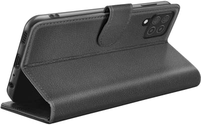 Zanae, Hoesje geschikt voor Galaxy A12 / M12 - Wallet Case & Magneetsluiting, Zwart