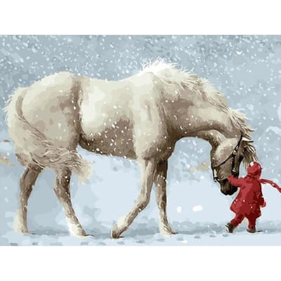 Diamant schilderij paard Kits handgemaakte handwerk DIY diamant borduurwerk dier 20X30CM gray