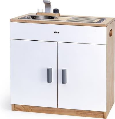 Viga Toys - Houten - Aanrechtblok voor Speelkeuken - Luxe - Wit