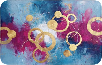 WC mat 80x50 cm - Antislip - Cirkels - Goud - Abstract - Toiletmat - Vloermat - Douchemat - Toilet tapijt - Toiletmatten