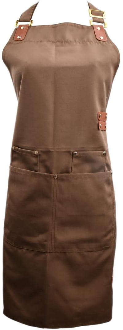 Dailygoods- Schort Lang - Waterdicht Canvas - Verstelbare Nekband - 4 Zakken - Duurzaam - Geschikt voor Thuis/Commercieel - Keukenapron