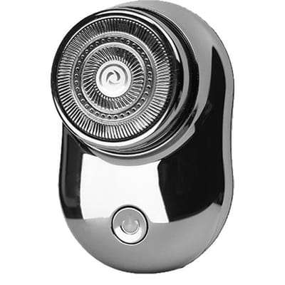 Rasoir à barbe électrique rasoir à feuille électrique USB Rechargeable sans fil rasage sec humide pour barbe des hommes argenté