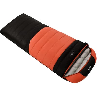 whitewolf Kampeerslaapzak Lichtgewicht Lunchpauze Slaapzak voor Volwassenen Waterdicht Warm zwart/oranje