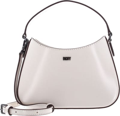 DKNY Leren Handtas Schoudertas Ellie Demi Crossbody Pebble Crème