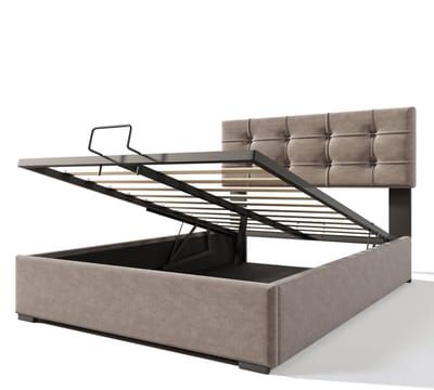 COVREO Bed 140x200 cm lichtgrijs, verstelbaar hoofdeinde, zonder matras