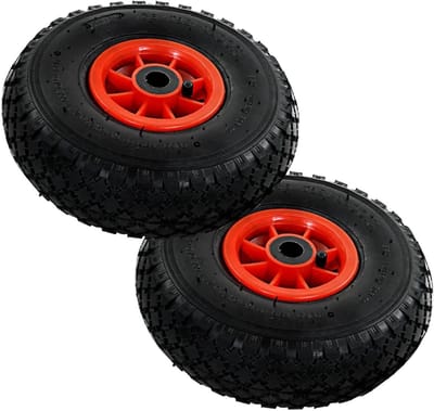 Kruiwagen Wielen - Reservebanden Steekwagen - Lasten Verplaatsen - Lekvrij Rubber - 3.00-4 - Zwart Rood