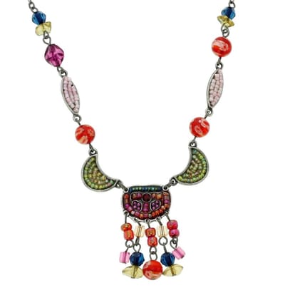 Behave - Gekleurd kettinkje met kralen - Mode ketting 41 cm + verlengketting
