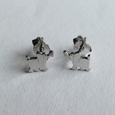 Kinderoorbellen olifant zilver